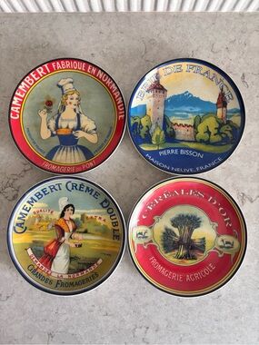 Vintage BIA French Camembert Cheese Plates 6.5 inches 2004 - Set of 4